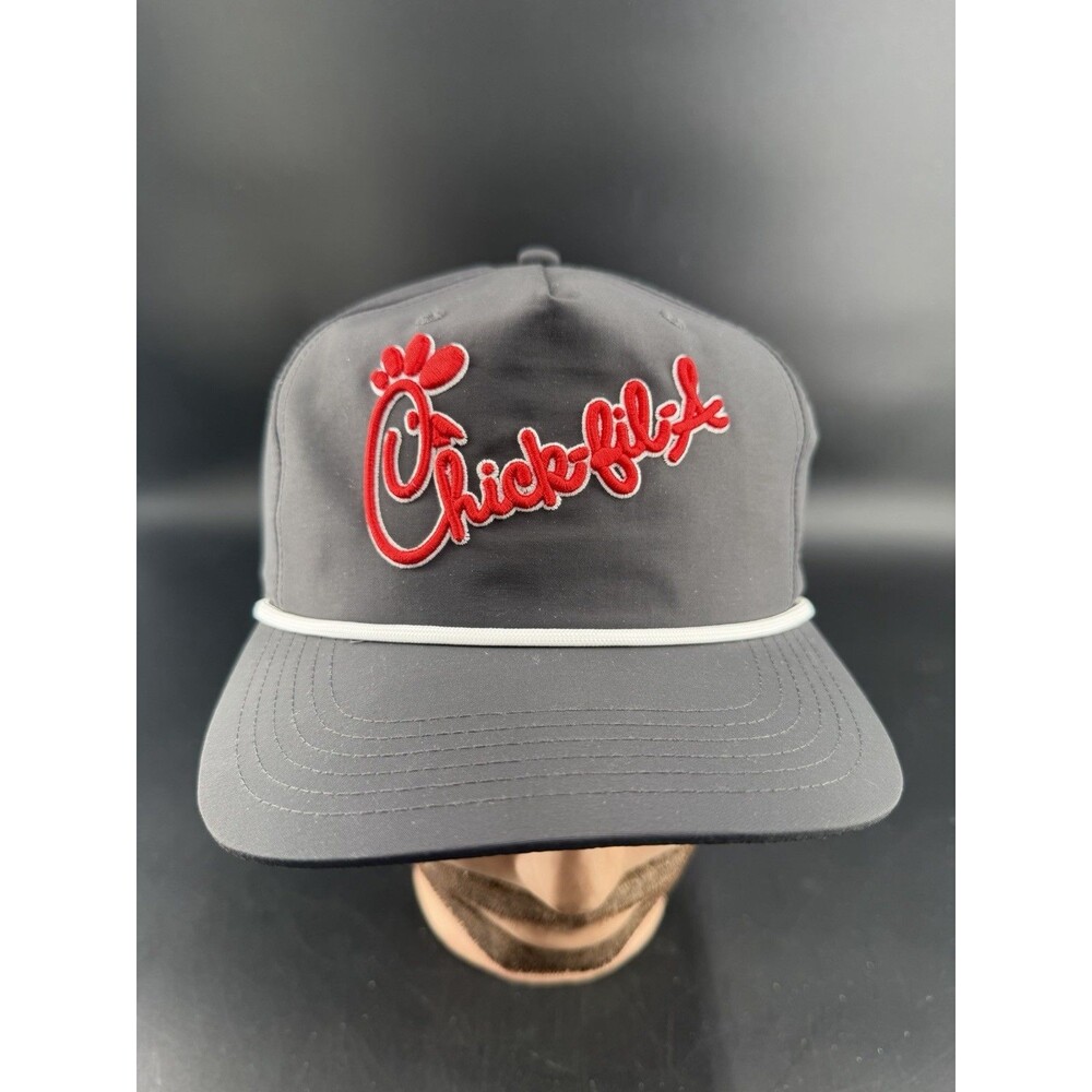 Chik Fil Snapback Baseball Hat Light Gray Adjustable Cap Rope Embroidered Logo